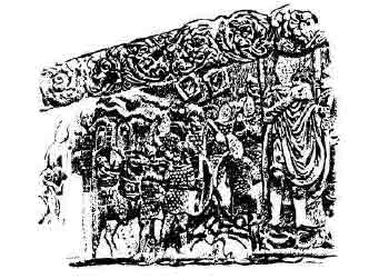 Рис. 6. Сарматы (роксоланы?) в чешуйчатых доспехах на барельефе арки Галерия в Салониках